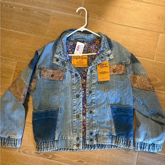 Jackets & Blazers - Vintage Denim Jacket with Patchwork